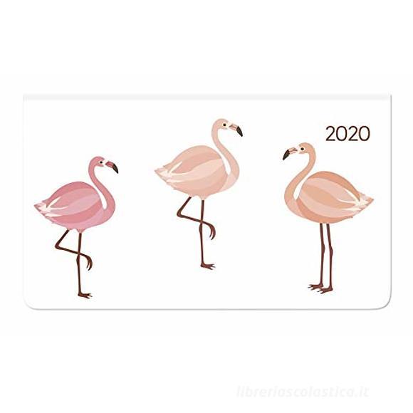 Agenda 12 mesi settimanale orizzontale 2020 Ladytimer Pad Flamingos