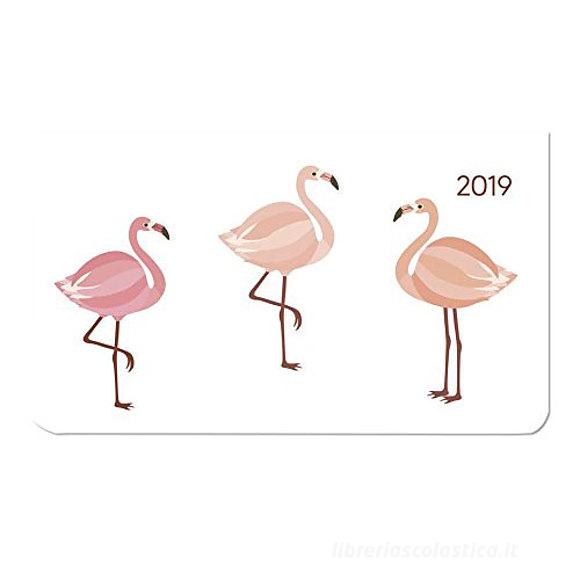 Agenda 2019 orizzontale settimanale 12 mesi Ladytimer Pad Flamingos