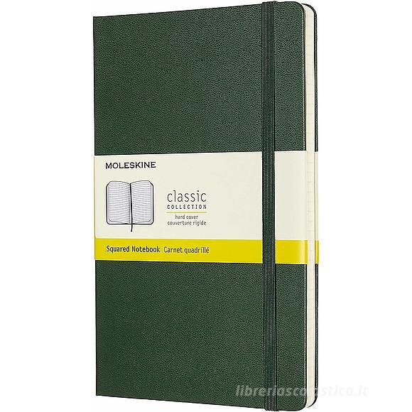 Moleskine - Taccuino Classic a quadri verde - Large copertina rigida