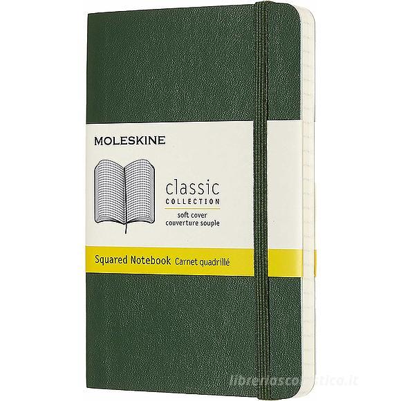 Moleskine - Taccuino Classic a quadri verde - Pocket copertina morbida