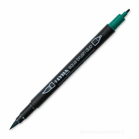 Pennarello acquerellabile Lyra Aqua Brush Duo verde minerale