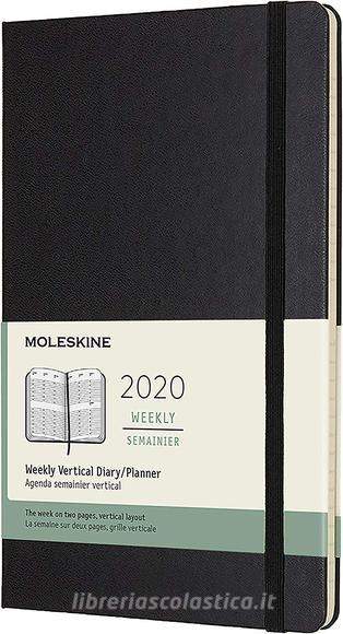 Moleskine 12 mesi - Agenda settimanale verticale nero - Large copertina rigida 2020