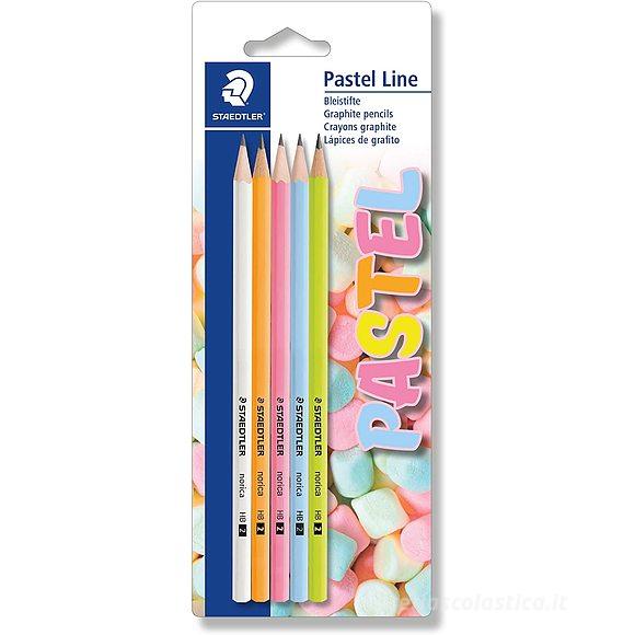 Confezione 5 matite in grafite HB Pastel Line