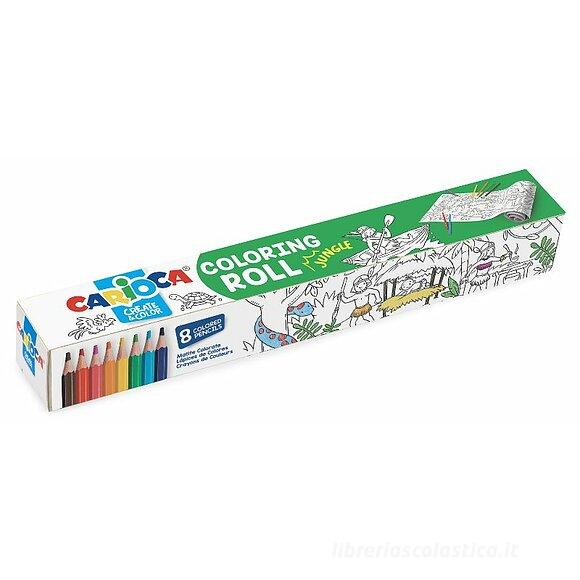 Confezione 8 matite colorate Coloring Roll Jungle